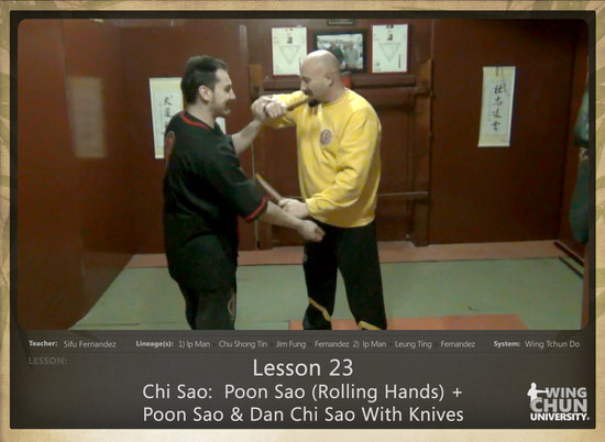 DOWNLOAD: Sifu Fernandez - WingTchunDo - Lesson 23 - Chi Sao - Poon Sao (Rolling Hands) + Poon Sao and Dan Chi Sao With Knives