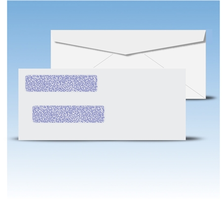 Check Envelopes 8-5/8" Double Window Envelope - Regular Gum Seal, # 12015