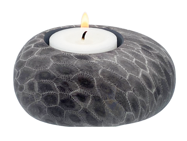 Petoskey Stone Ceramic Tea Light Holder