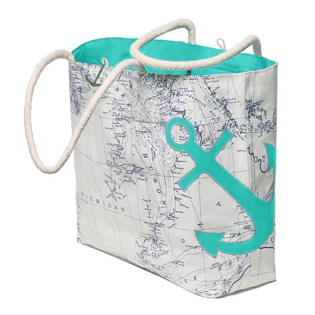 Great Lakes Sail Bag with Green Anchor