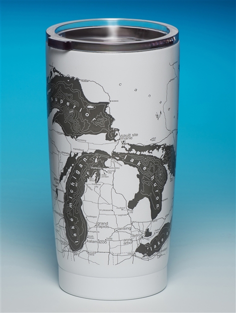 Great Lakes Map 20 Oz Stainless Vacuum Insulated Tumbler