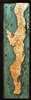 Baja Peninsula Nautical Topographic Art: Bathymetric Real Wood Decorative Chart