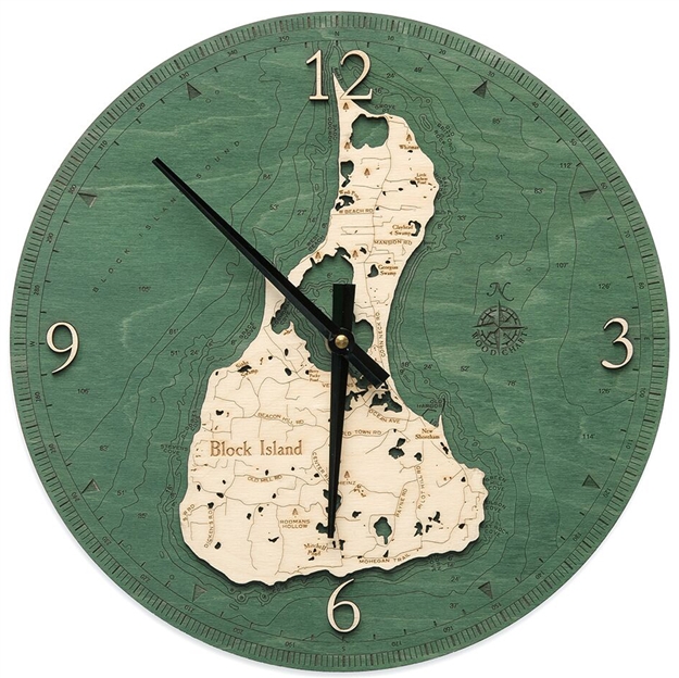 Block Island Real Wood Decorative Clock