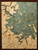 3D Boston Harbor Nautical Real Wood Map Depth Decorative Chart