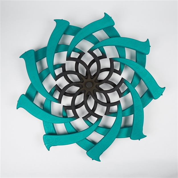 Lotus Kinetic Sculpture Malachite & Chocolate