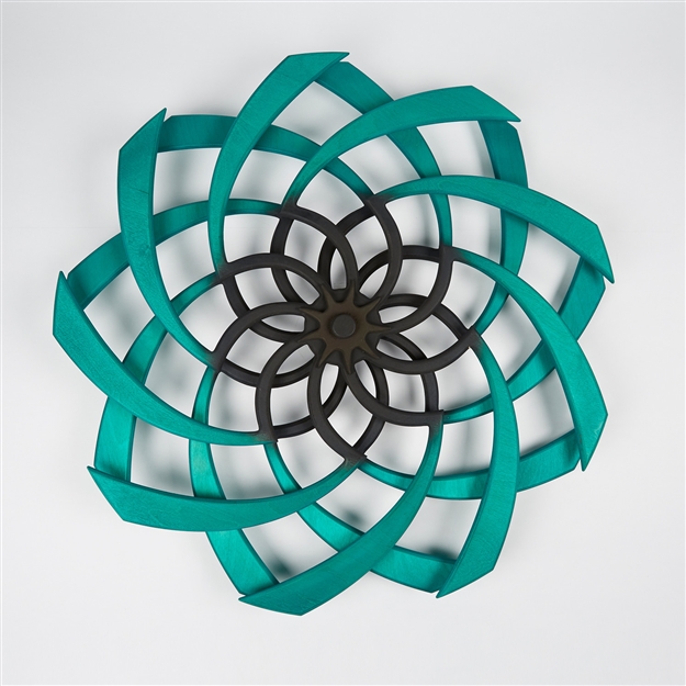 Sunflower Kinetic Sculpture Malachite & Chocolate