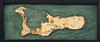 3D Grand Cayman Island Nautical Real Wood Map Depth Decorative Chart