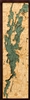 Lake Champlain Nautical Topographic Art: Bathymetric Real Wood Decorative Chart