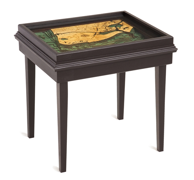 Cape May 3D Nautical Woodchart End Table