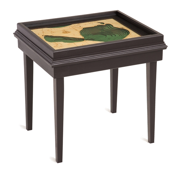 Glen Lake 3D Nautical Woodchart End Table