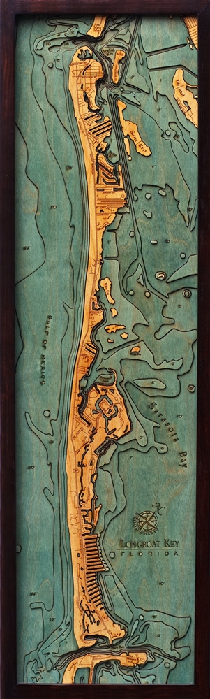 Custom Wood Charts of Longboat Key from Carved Lake Art: Nautical Gifts & Depth Charts