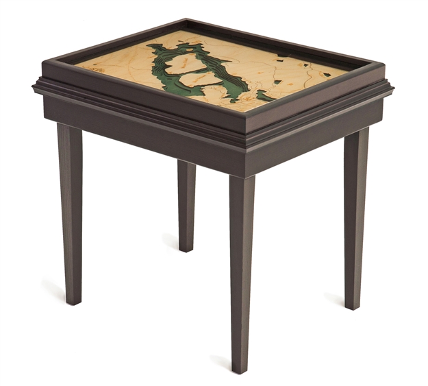 Lake Placid 3D Nautical Woodchart End Table