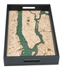 Manhattan Nautical Real Wood Map Decorative Serving Tray