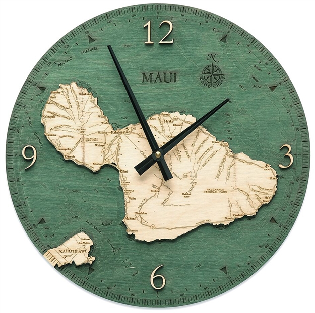 Maui Real Wood Decorative Clock