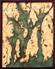 Narragansett Bay and Newport Nautical Topographic Art: Bathymetric Real Wood Decorative Chart