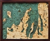 Grand Traverse Bay Nautical Topographic Art: Bathymetric Real Wood Decorative Chart