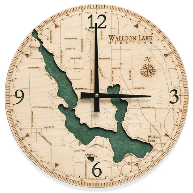 Walloon Lake Real Wood Decorative Clock