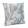 Puget Sound Indoor Outdoor Nautical Pillow Map