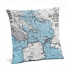 San Francisco Bay Indoor Outdoor Nautical Pillow Map