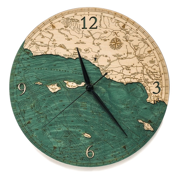 Santa Barbara Real Wood Decorative Clock