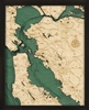 3D Artistic Nautical Wood Carved Chart: San Francisco Bay