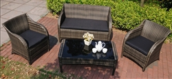 Mission Hills Collection - 4pc Outdoor Wicker Patio Furniture Set