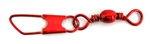 Eagle Claw Barrel Swivel w/Safety Snap Red