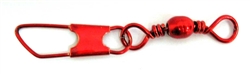 Eagle Claw Barrel Swivel w/Safety Snap Red