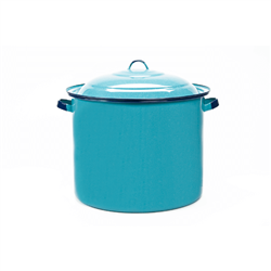 34QT STEAMER POT TURQUOISE ENAMEL