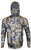 CAMO LONG SLEEVE HOODED SHIRT, MOISTURE WICKING