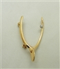 vintage yellow wishing bone pin 14 k gold 1 diamond 3 point clarity SIH1h