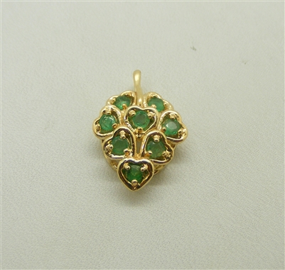 Leaf with hearts and emeralds