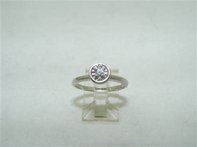 14k white gold single diamond ring