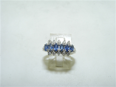 Diamond and Thailand blue sapphire ring