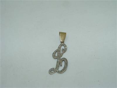 initial "L" 14k Yellow and White gold Pendant