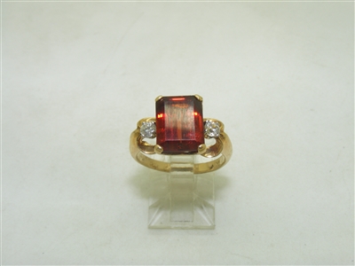 14k Yellow gold Garnet ring