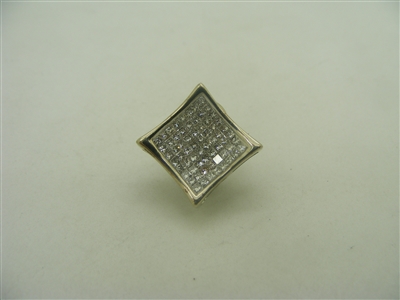 14k white gold single men's diamond earring