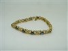 Natural blue Oval sapphire diamond X bracelet