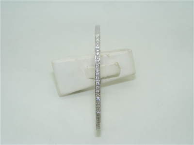 18k (750) White Gold Diamond Open Bangle Bracelet