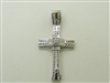 14K White Gold Diamond Cross