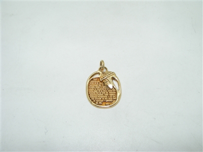 14k yellow gold Our Father (Padre Nuestro) prayer in Spanish pendant