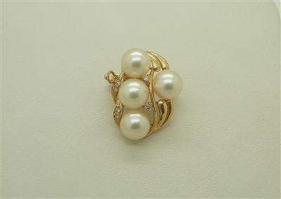 14K Yellow Gold Pearl Enhancer