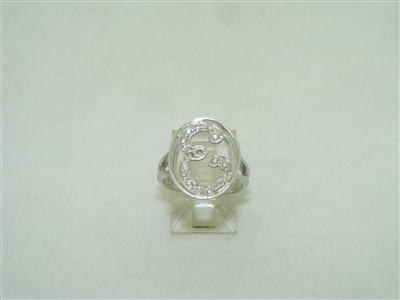 Diamond initial "E" ring
