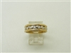 14K 2 Tone Yellow & White Band Diamond Ring
