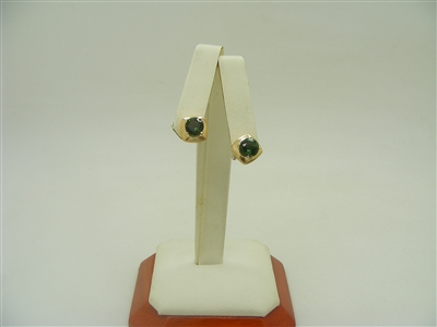 14K Yellow Gold Peridot Stud Earrings