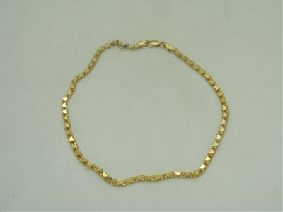 14k yellow gold heart ankle bracelet