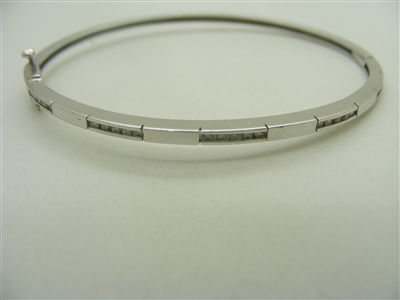 14k White Gold Diamond Bangle Bracelet