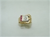 Vintage diamond and ruby belt ring