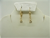 14k yellow gold lever back diamond hanging earrings