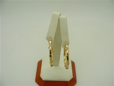 14K Yellow Gold Pushback Hoop Earrings